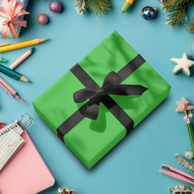 Papier Cadeau Neon Lime Green Solid Color | Classique | Élégant (Créateur téléchargé)
