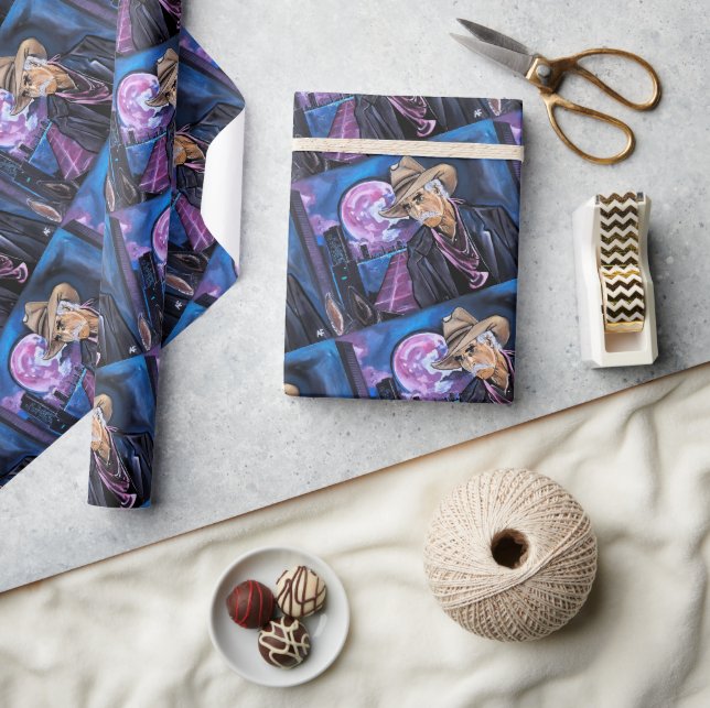 Papier Cadeau Neon Moon Painting by Alfred Fox (Artisanat)