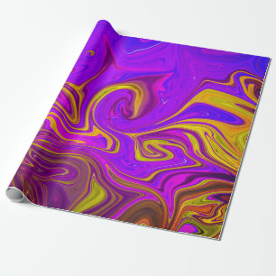 Papier Cadeau Neon Purple Pink Yellow Conception abstraite 