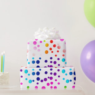 Papier Cadeau Neon Rainbow Pois