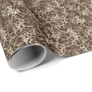 Papier Cadeau Neurones en réseau sur fond rouge - motif transpar