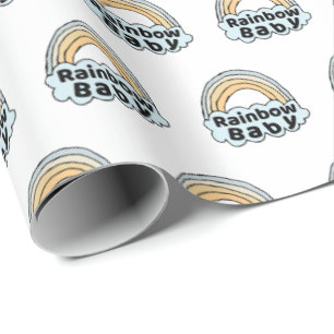 Papier Cadeau Neutre arc-en-ciel Baby Birth Blessing Birth Mirac