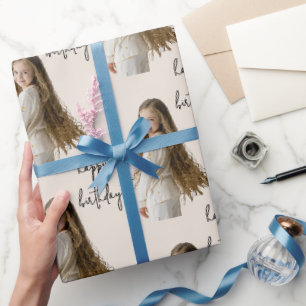 Papier Cadeau Neutre et personnalisé Chaleureux texte et photo d