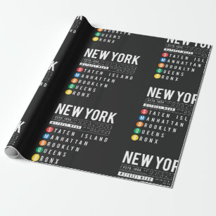 Papier Cadeau New York 5 Boroughs