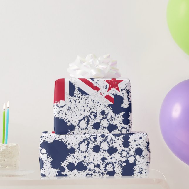 Papier Cadeau New Zealand FLAG KCALIMA effect by Masanser (Cadeaux de fête)