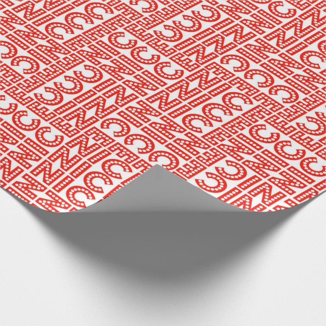 Papier Cadeau Nice Noël rouge et blanc (Coin)