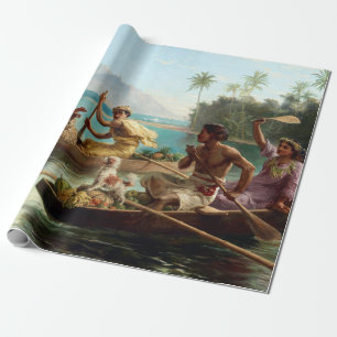 Papier Cadeau Nicholas Chevalier Course au marché, Tahiti