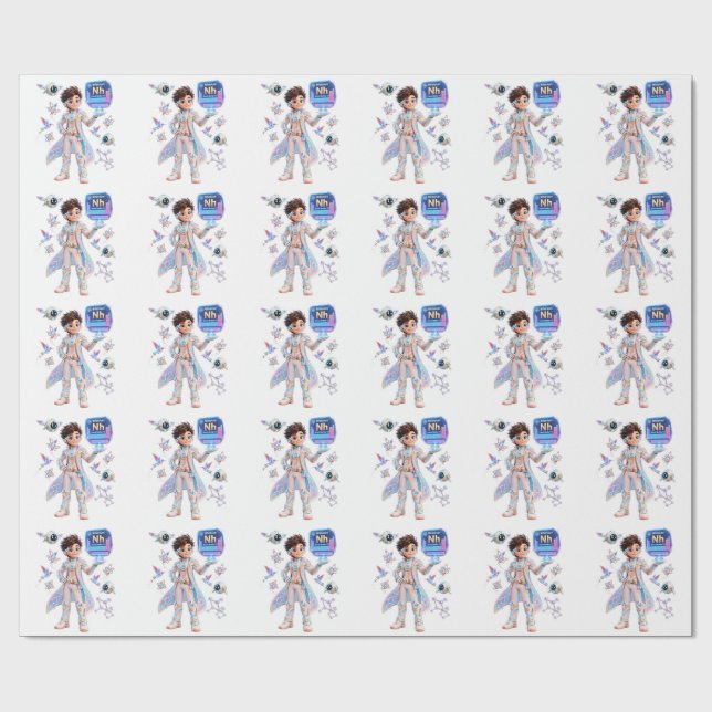 Papier Cadeau # Nihonium (Nh) – Atomique | Collection ATOMIVRA™ (Plat)