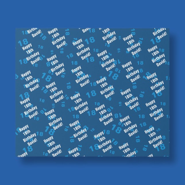 Papier Cadeau N'importe quel âge et nom anniversaire heureux per (Créateur téléchargé)