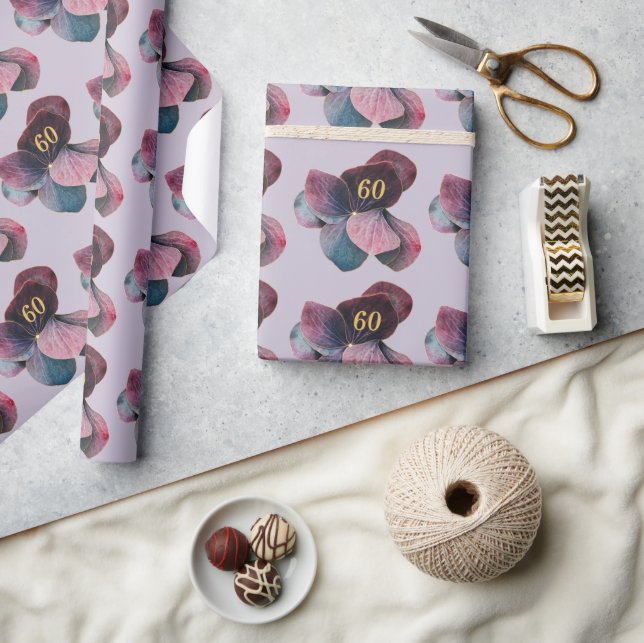 Papier Cadeau N'importe quel âge Gold Blue Lavender Purple Hydra (Artisanat)