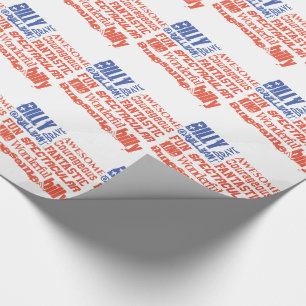 Papier Cadeau N'importe quel nom Drapeau USA Vous êtes génial Pe