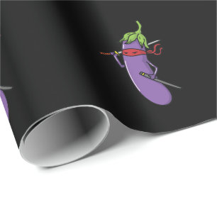 Papier Cadeau Ninja Aubergine