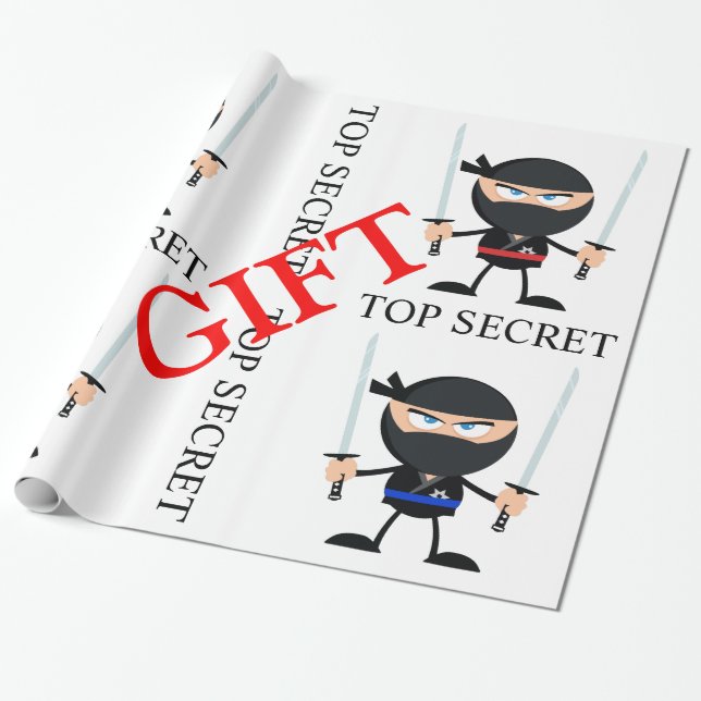 Papier Cadeau Ninja les gardes-cadeaux (Déroulé)