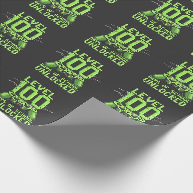Papier Cadeau Niveau 100e Jours de l'école de jeu déverrouillé (Coin)