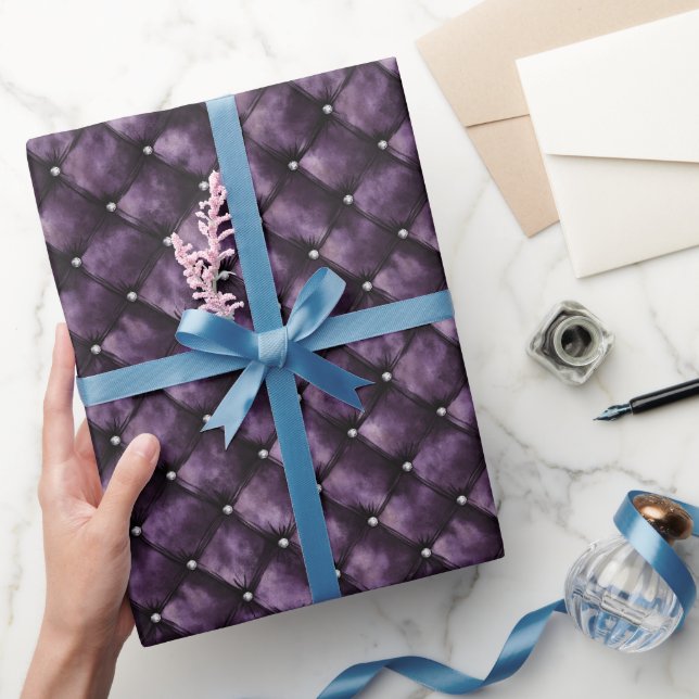 Papier Cadeau Noces de Carrés Violet Royal (Cadeaux)