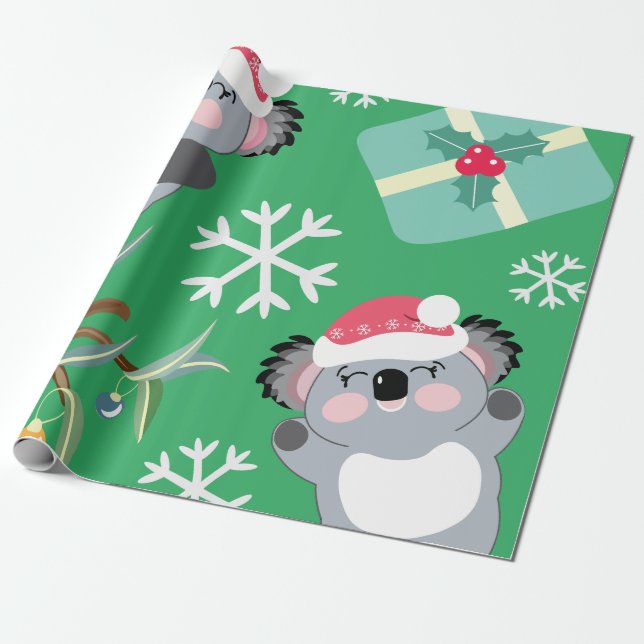 Papier Cadeau Noël à Cute Koala (Déroulé)