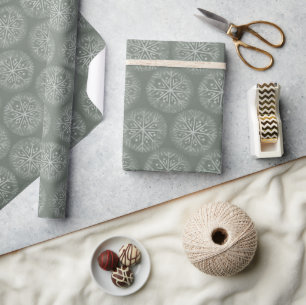 Papier Cadeau Noël à flocon de neige peint