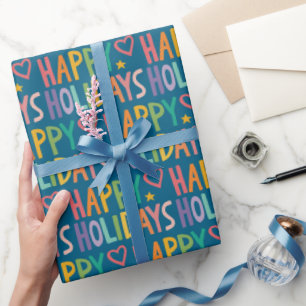Papier Cadeau Noël à main arc-en-ciel JEUX VACANCES