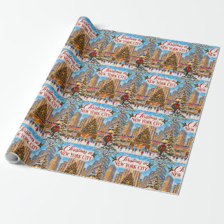 Papier Cadeau Noël à New York Vintage Fêtes