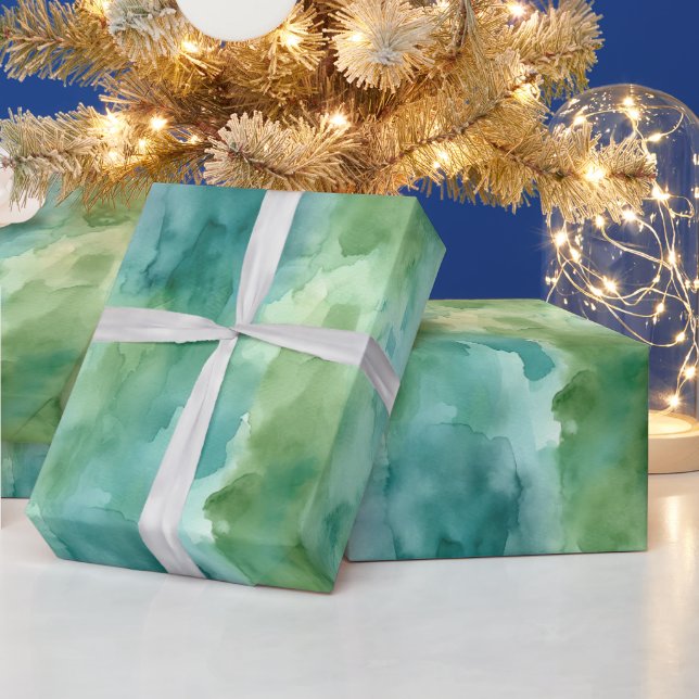 Papier Cadeau Noël abstrait vert menthe (Vacances)