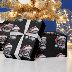 Papier Cadeau Noël afro-américain Pyjama Xmas Afro Père Noël