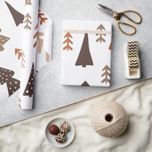 Papier Cadeau Noël | Arborescence Abstraite| Motif | Minimaliste (Artisanat)