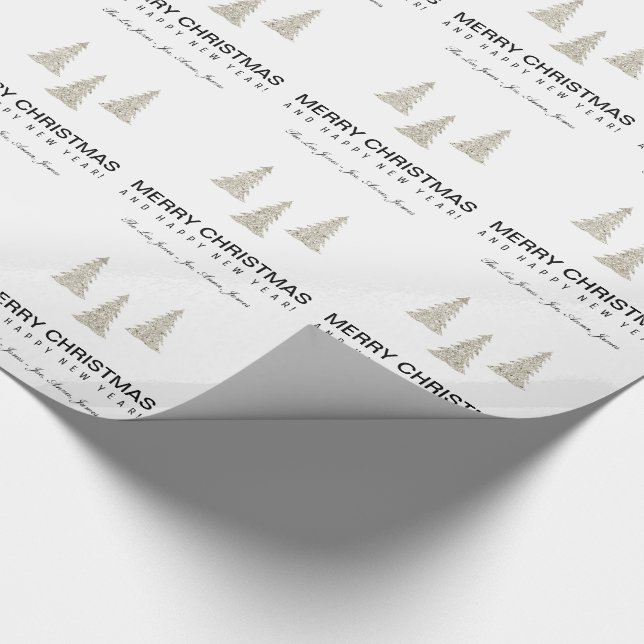 Papier Cadeau Noël argenté de parties scintillantes (Coin)