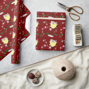 Papier Cadeau Noël au vin blanc
