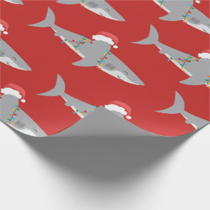 Papier Cadeau Noël aux requins rouges