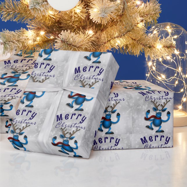Papier Cadeau Noël avec bleu (Vacances)