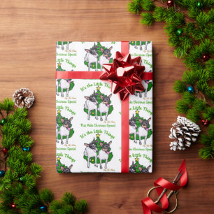 Papier Cadeau Noël avec Fox Terrier Jouet