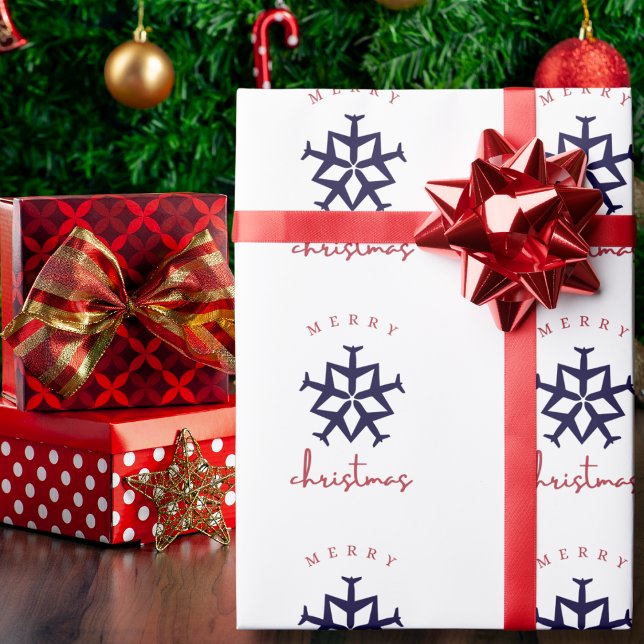 Papier Cadeau Noël Avion Flocon de neige Photo Drôle Aviation (Créateur téléchargé)