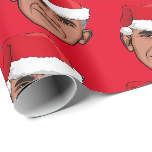 Papier Cadeau Noël BARACK OBAMA (Coin rond)