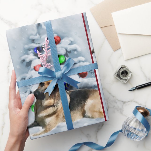 Papier Cadeau Noël berger allemand (Cadeaux)