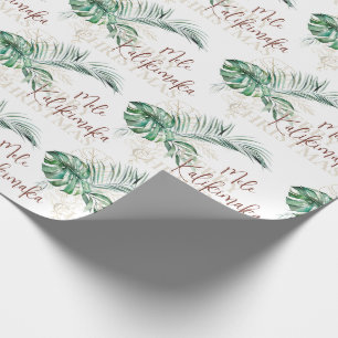Papier Cadeau Noël botanique tropical Mele Kalikimaka   Christma
