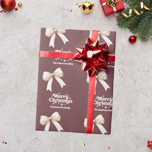 Papier Cadeau Noël Brown arc rétro