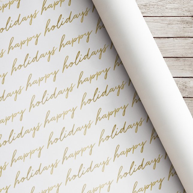 Papier Cadeau Noël Calligraphie Or Moderne (Créateur téléchargé)