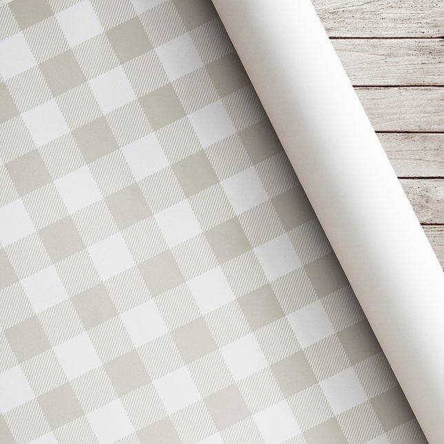 Papier Cadeau Noël carreau de buffle beige (Créateur téléchargé)