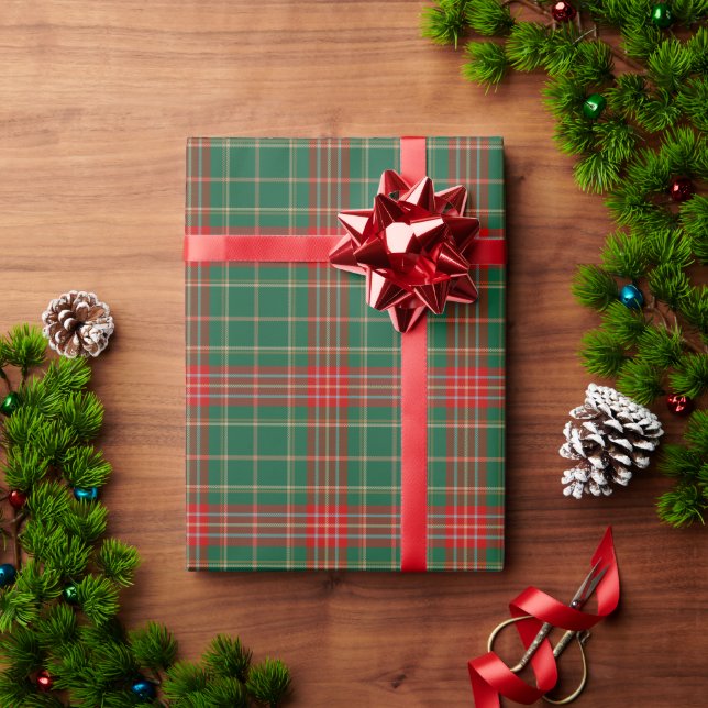 Papier Cadeau Noël carreaux rouge et vert (Cadeau de vacances)