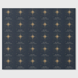 Papier Cadeau Noël céleste élégant, style marine de minuit