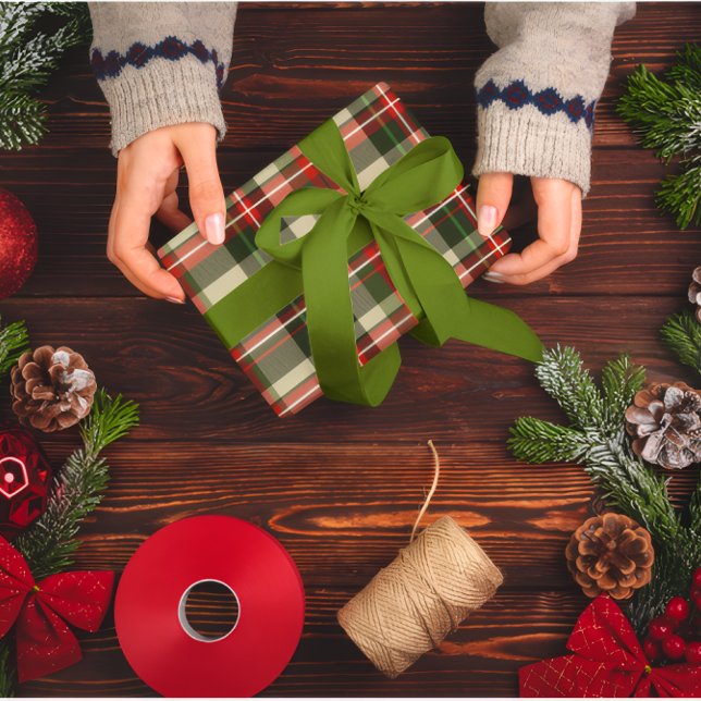 Papier Cadeau Noël classique Rouge et Vert Plaid (Créateur téléchargé)
