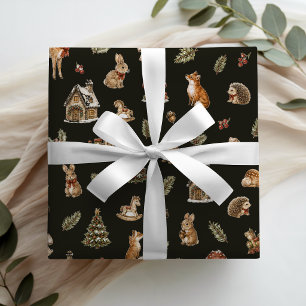 Papier Cadeau Noël Conte de Fées Bois Enchanté