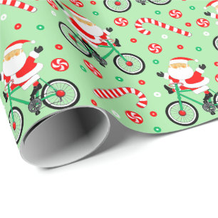 Papier Cadeau Noël cycliste créatif