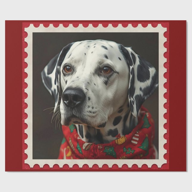 Papier Cadeau Noël dalmate (Plat)
