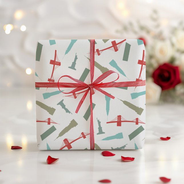 Papier Cadeau Noël d'architecture de New York (Créateur téléchargé)