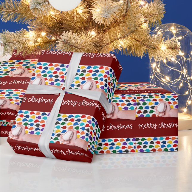Papier Cadeau Noël de baseball (Vacances)