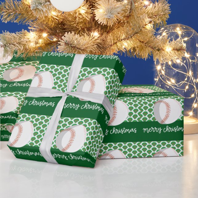 Papier Cadeau Noël de baseball (Vacances)