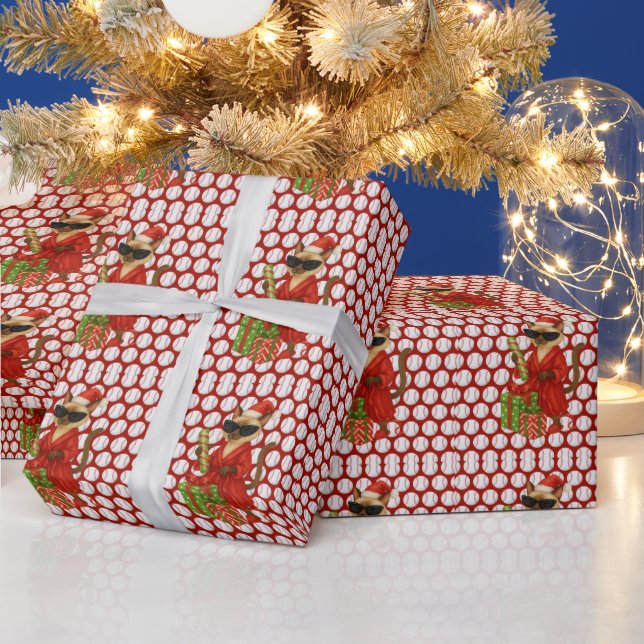 Papier Cadeau Noël de baseball à thème pour les Amoureux de les  (Vacances)