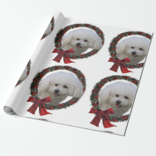 Papier Cadeau Noël de Bichon Frise