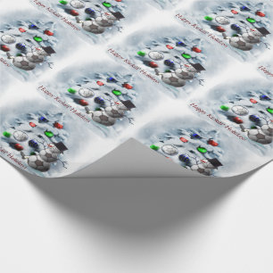 Papier Cadeau Noël de bonhomme de neige de ballon de football